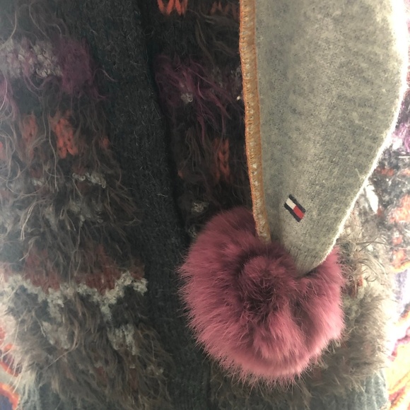 Handcrafted Patch Knitted Sweater Upcycled Fairy Elf Pointy Hood Multicolor sz M - Picture 11 of 14